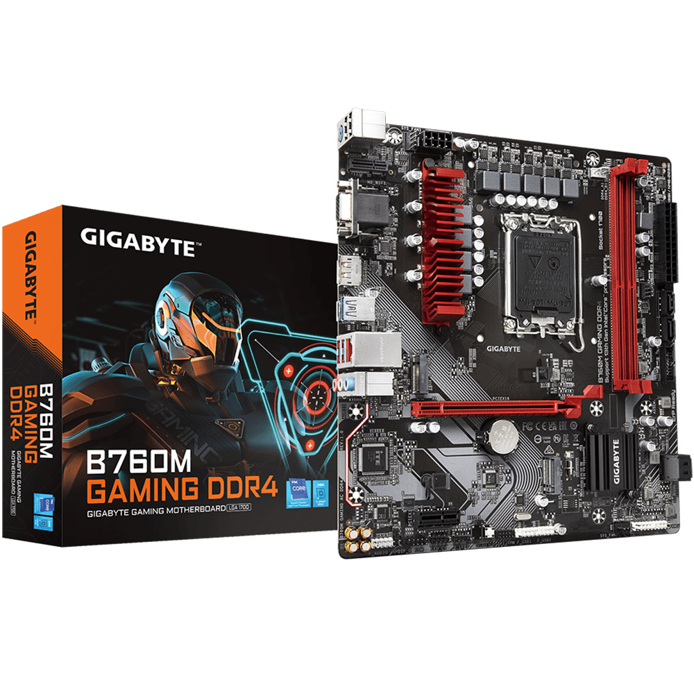 Placa de baza Gigabyte B760M Gaming, Socket 1700, DDR4, D-Sub, HDMI, DisplayPort, PCIe, M.2, SATA 6Gbps, mATX