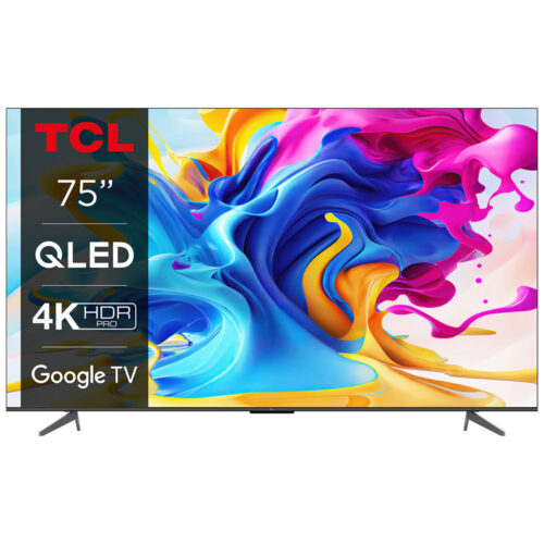 Televizor smart TV TCL 75C645, 75 inch, QLED 4K UHD, 120Hz, VESA 400x300, Negru