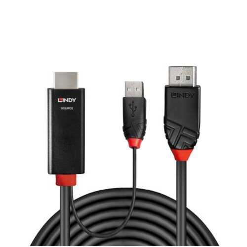 Cablu Lindy LY-41498, HDMI, DisplayPort, 1m