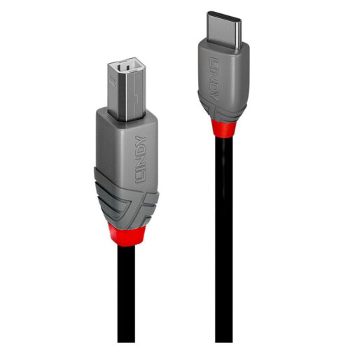 Cablu Lindy USB 2.0 Tip A la Tip B, Anthra Line, 2m, LY-36942