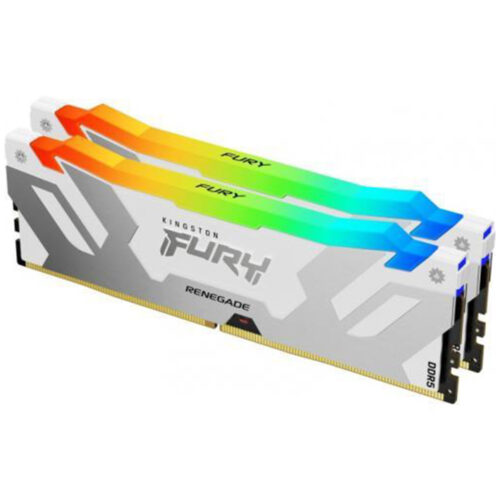 Kit Memorie Kingston Fury Renegade RGB White, 64GB, DIMM, DDR5, 6000MHz, CL32, Dual Channel, KF560C32RWAK2-64