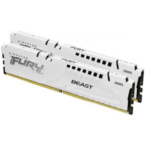 Kit memorie RAM Kingston Fury Beast White, DIMM, DDR5, 32GB, 5600MHz, CL36, 1.35V, KF556C36BWEK2-32