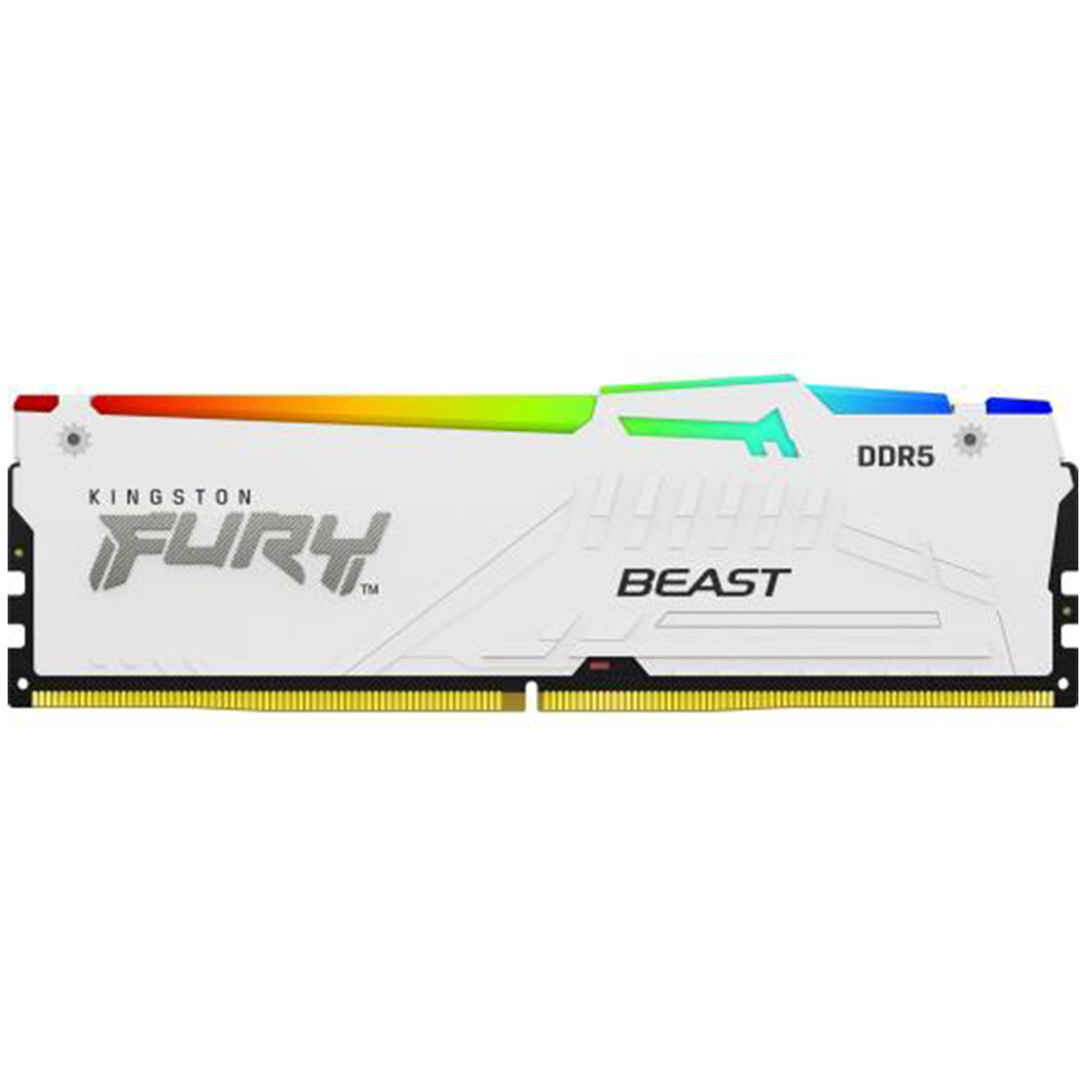 Memorie RAM Kingston Fury Beast RGB White, DIMM, DDR5, 32GB, 5600MHz, CL40, KF556C40BWA-32