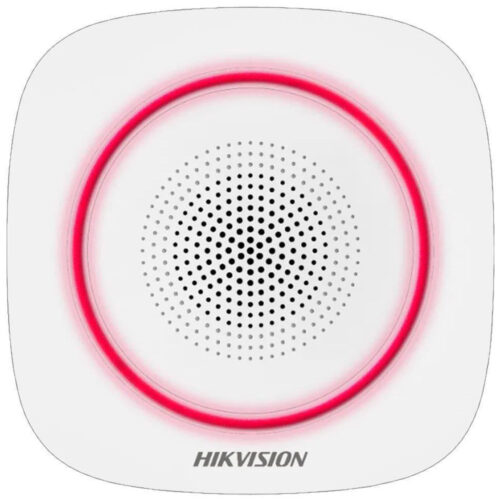 Sirena interior wireless AX PRO Hikvision DS-PS1-I-WE, indicator rosu, 1.6A, 3V, Alb