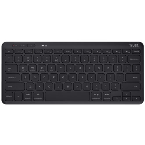 Tastatura Trust Lyra Compact, Fara fir, Design ergonomic, Negru, TR-24707