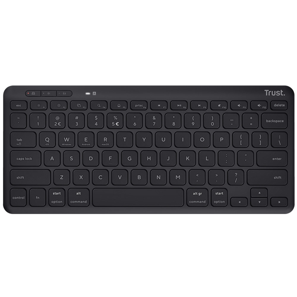 Tastatura Trust Lyra Compact, Fara fir, Design ergonomic, Negru, TR-24707