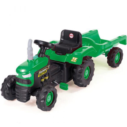 Tractor cu pedale si remorca Dolu, 52 x 173 x 45 cm, Verde