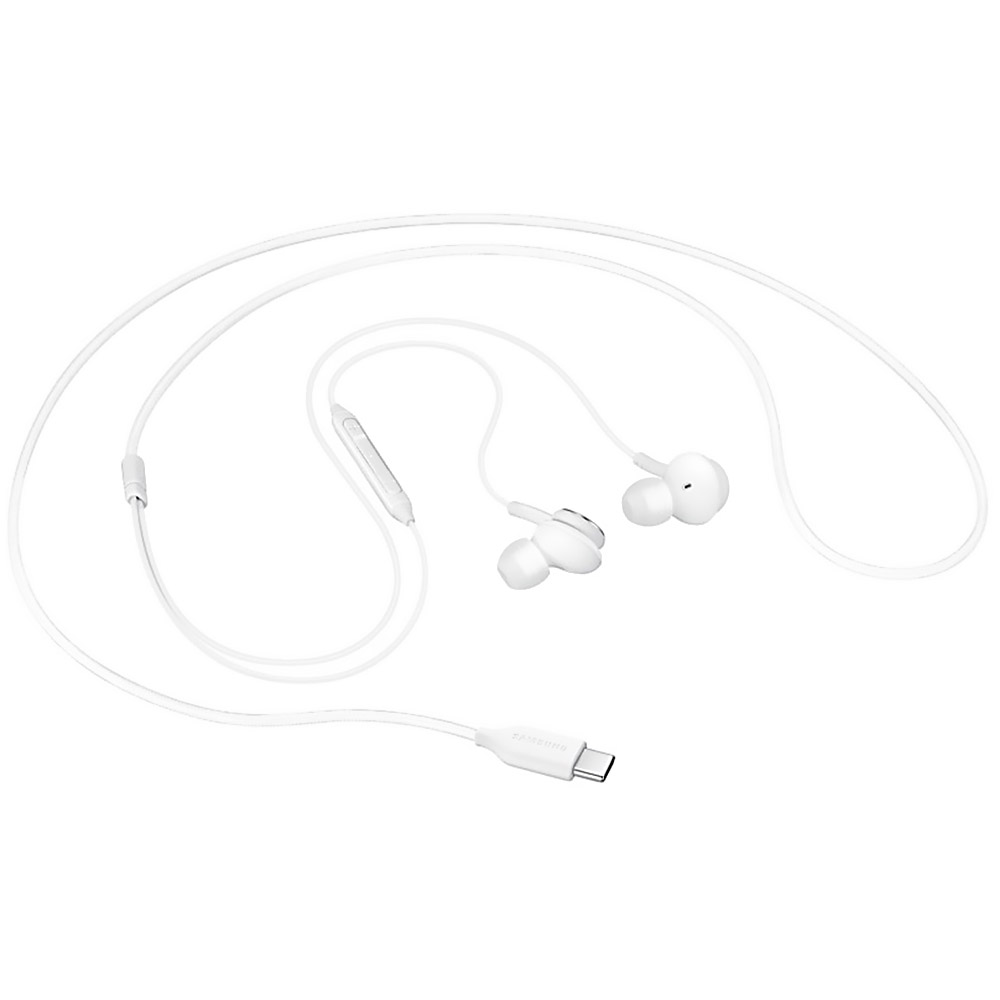 Casti audio In-Ear Samsung AKG EO-IC100BWEGEU, USB-C, Reducere zgomot ANC, Microfon incorporat, Alb