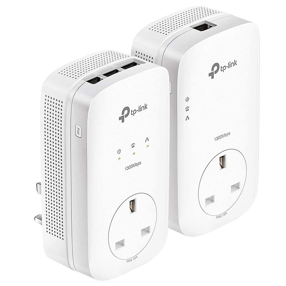 Kit Adaptor Gigabit Powerline cu 3 porturi TPLink TLPA8033P, AV1300