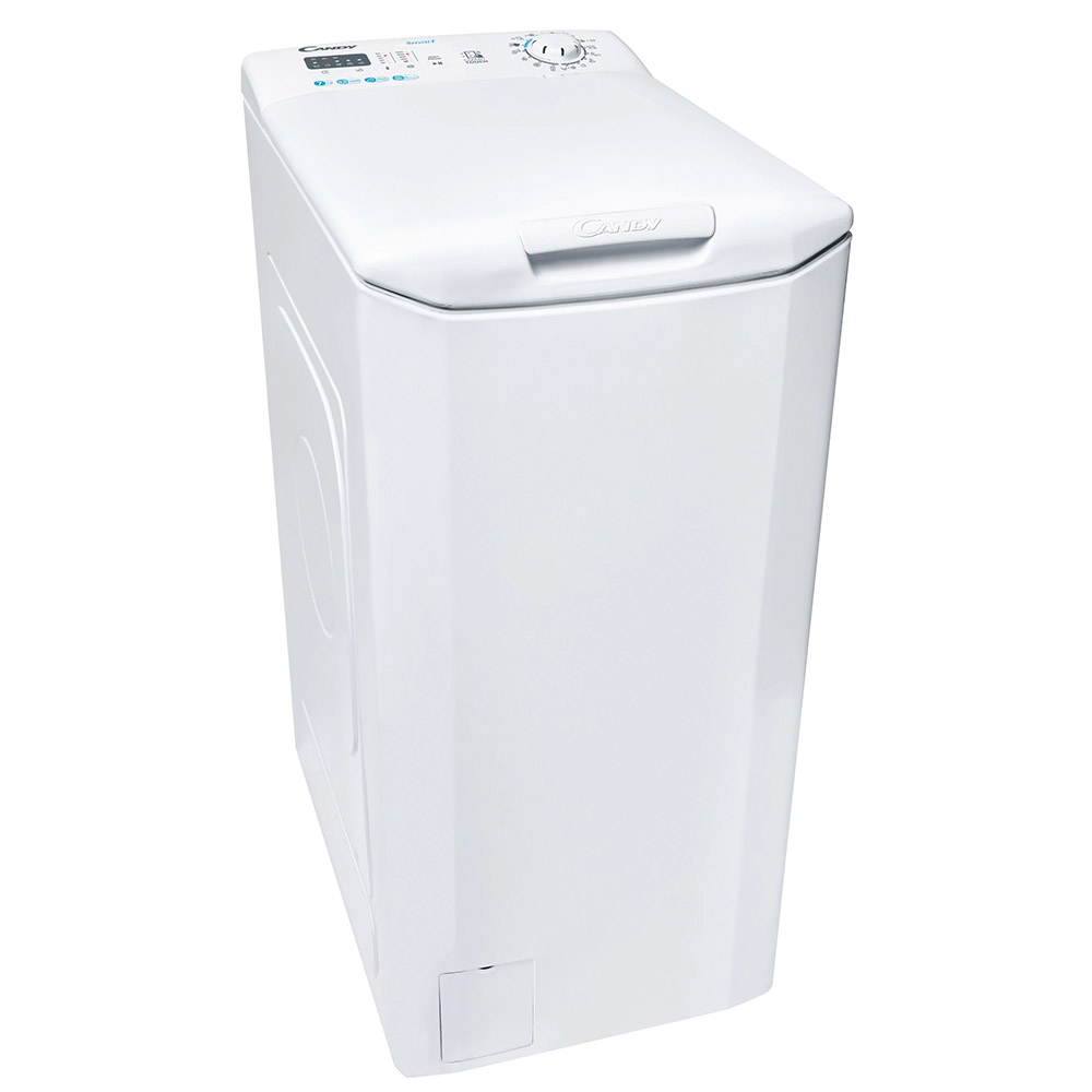 Masina de spalat rufe cu incarcare verticala Candy CSTG 272DVET/1-S, 7 kg, 1200 rpm, Clasa E, Gentle Touch Opening, Easy Iron, Alb