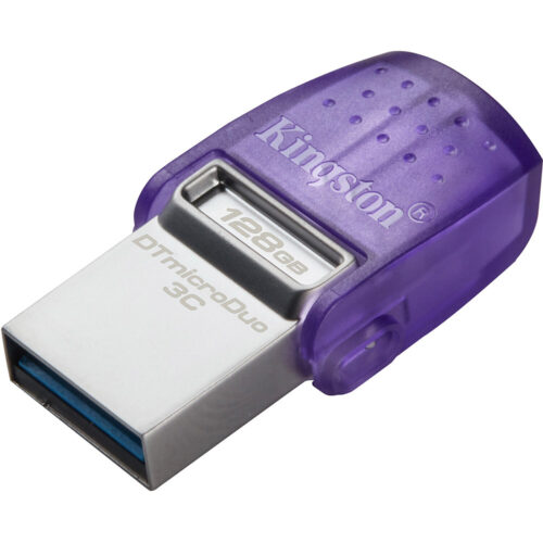 Memorie USB Kingston DataTraveler microDuo 3C G3, 128GB, USB-C 3.0, USB-A 3.0, Purple