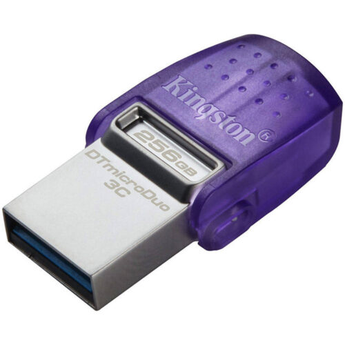 Memorie USB Kingston DataTraveler microDuo 3C G3, 256GB, USB-C 3.0, USB-A 3.0, Purple