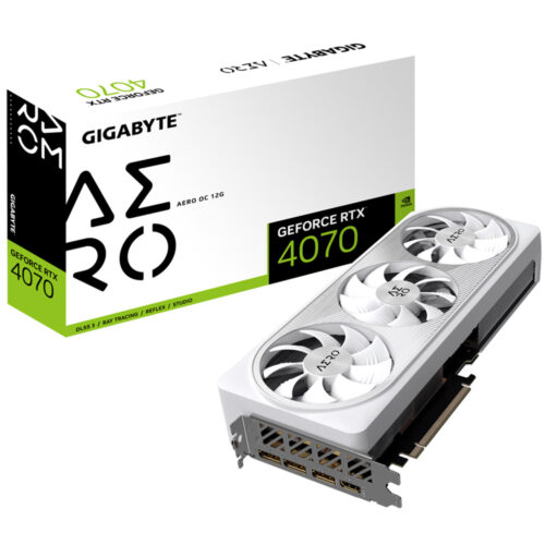 Placa video Gigabyte GeForce RTX 4070 AERO OC 12GB, GDDR6X, 192 bit, Alb, N4070AERO OC-12GD