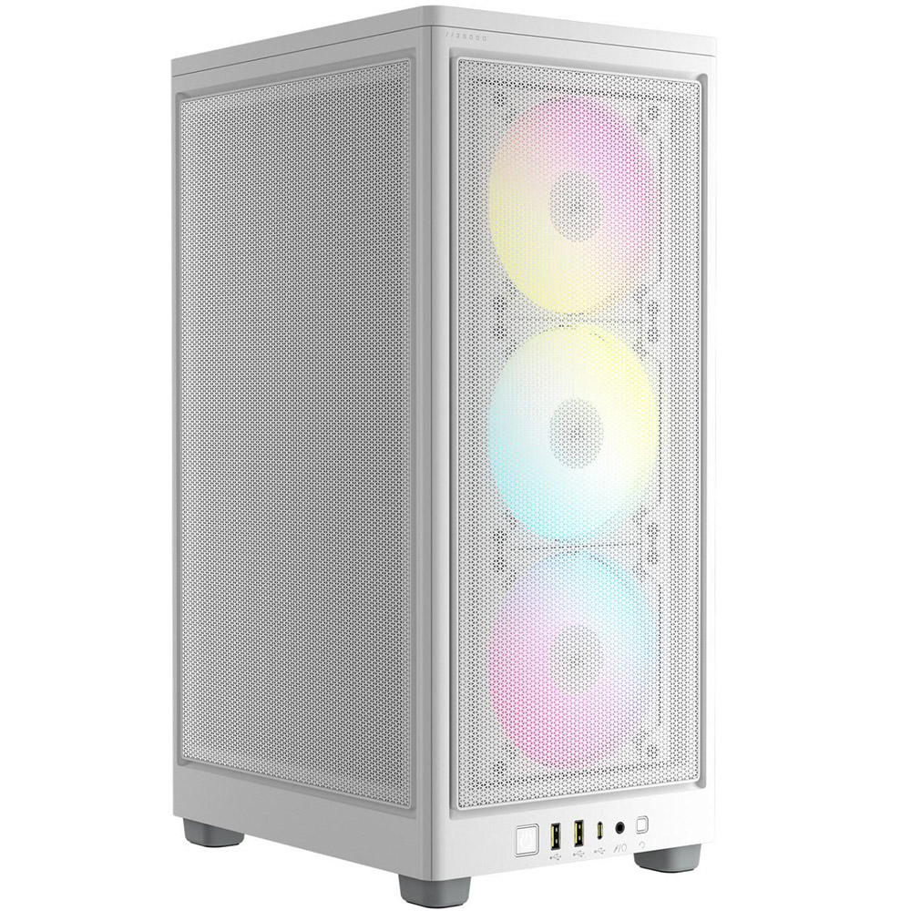 Carcasa Corsair 2000D Airflow RGB Mini-ITX, panou tempered glass, Alb