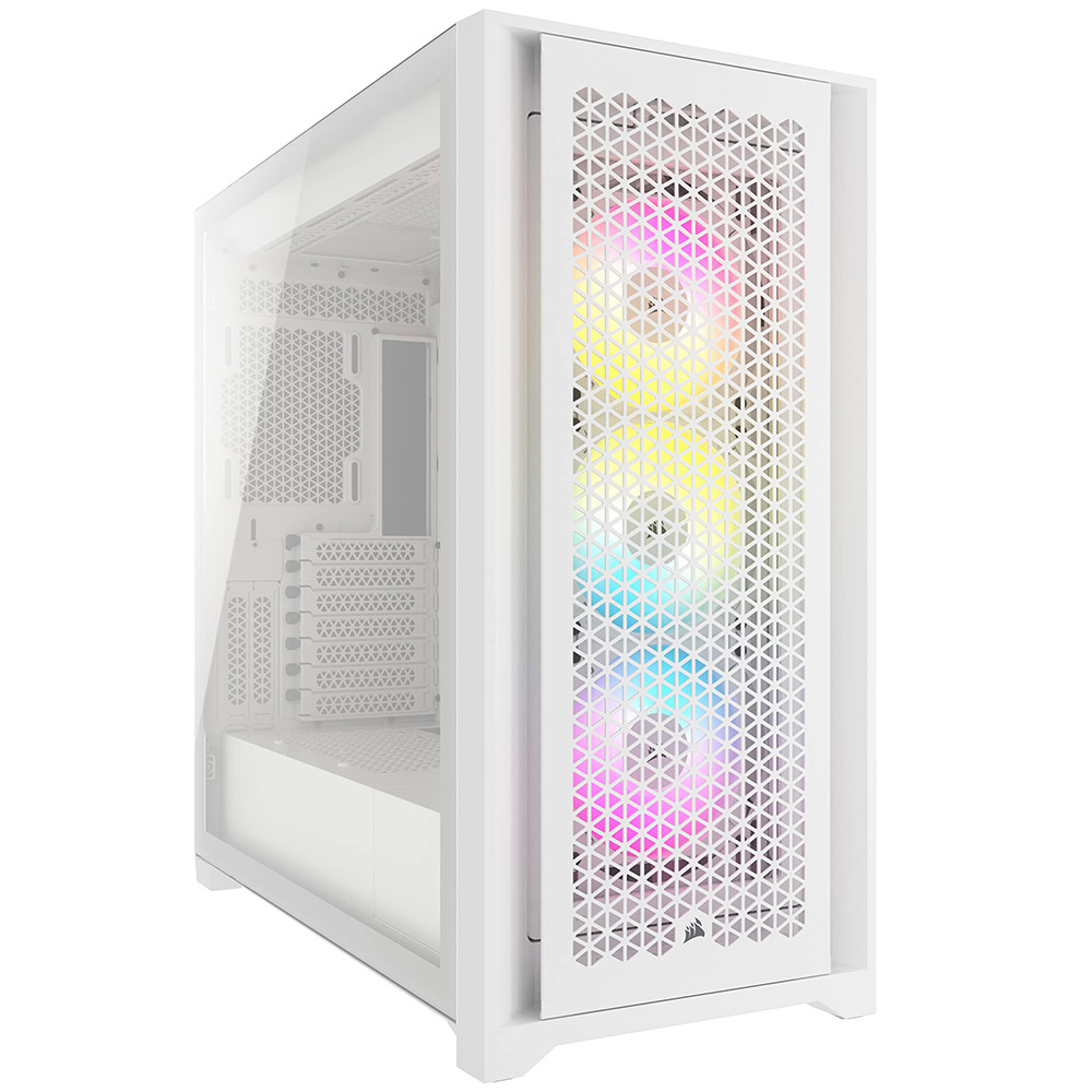 Carcasa Corsair iCUE 5000D RGB Airflow, 3 ventilatoare incluse 120mm, Mid Tower, ATX, Alb