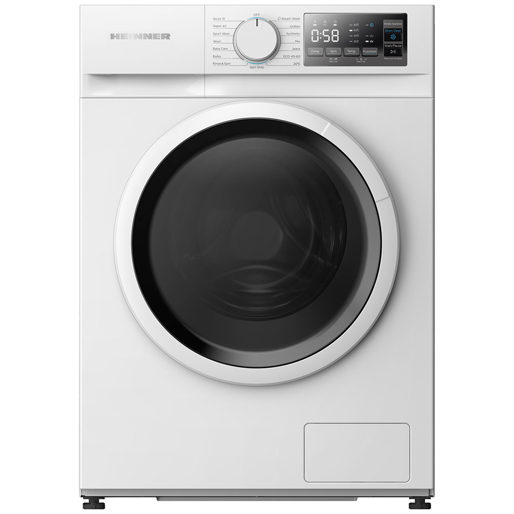 Masina de spalat rufe Heinner HWM-M814IVSMNA+++, 8kg, 1400 RPM, Motor inverter, Display digital, Clasa A, Alb