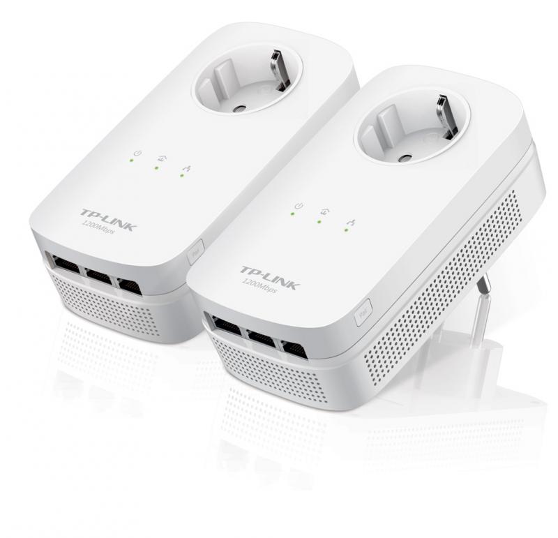 Tp-link AV1200 3-Port Gigabit Passthrough Powerline Starter Kit