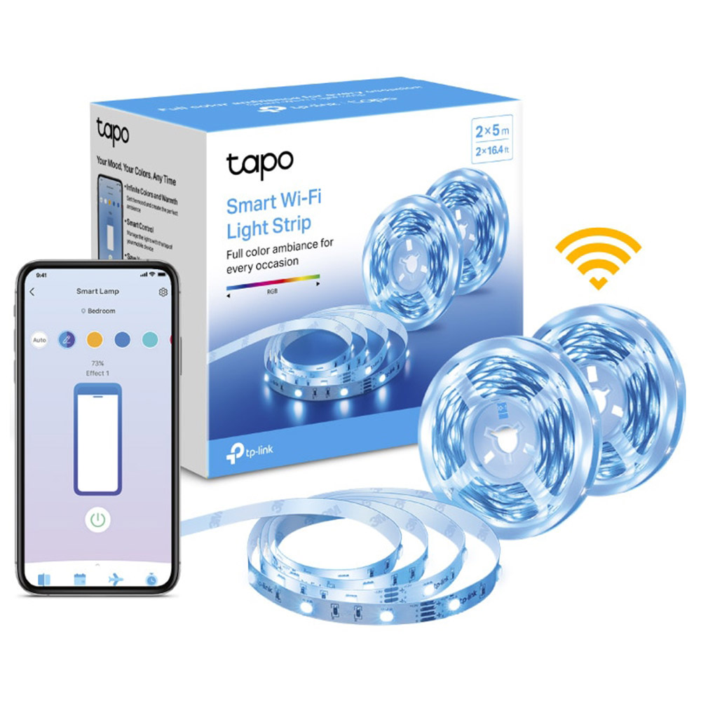 Pachet 2 benzi LED RGB inteligente TP-LINK Tapo L900-10, Wi-Fi, 13.5W, 2100 lm, Lumina colorata, Intensitate reglabila, 2 x 5m