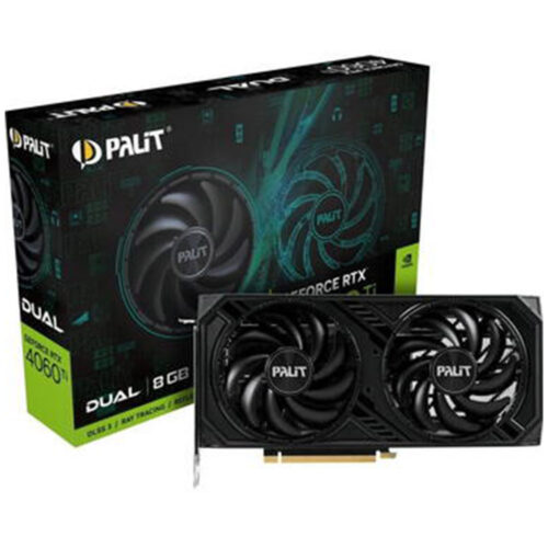 Placa video Palit GeForce RTX 4060 Ti Dual, 8GB, GDDR6, HDMI 2.1, PCI-E 4.0, NE6406T019P1-1060D