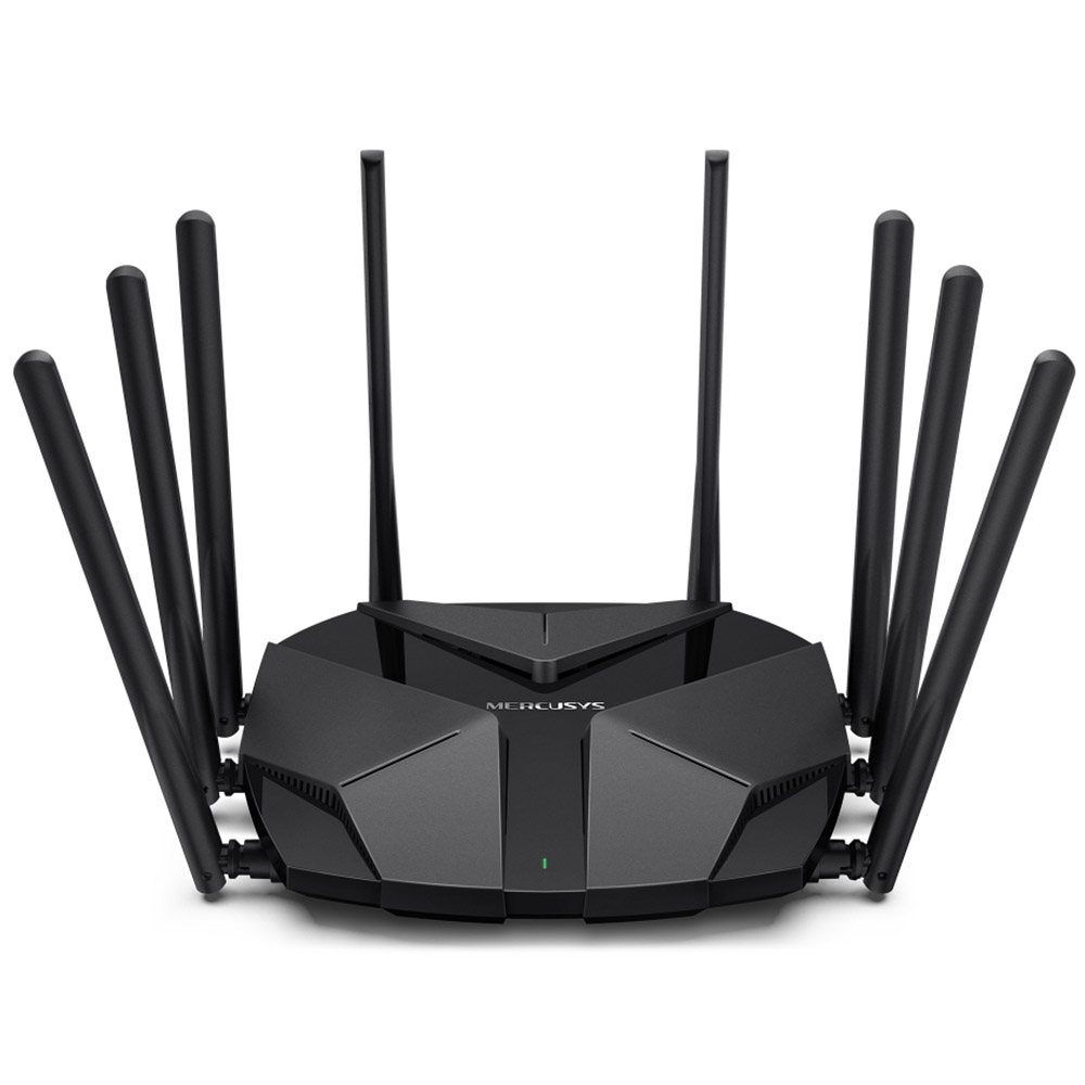 Router wireless Mercusys MR90X AX6000, Dual-Band, WiFi 6, 4804Mbps + 1148Mbps, 8 Antene externe, Negru