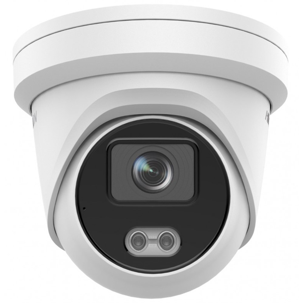 Camera de supraveghere Hikvision DS-2CD2327G2-LU, Obiectiv fix 2.8mm, 2MP, ColorVu, IR 30m, Format Turret, Alb