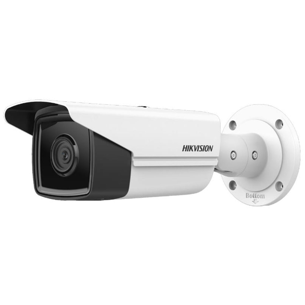 Camera de supraveghere Hikvision DS-2CD2T23G2-4I, Obiectiv fix 2.8mm, 2MP, IR 80m, 120dB, IP67, Format Bullet, Alb si Negru