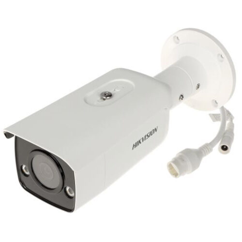 Camera supraveghere Hikvision DS-2CD2T43G2-L, Obiectiv fix 2.8mm, 4MP, Acusens, IR 60m, 120dB, Format Bullet, Alb