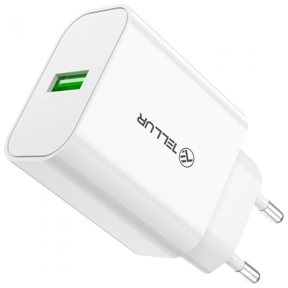 Incarcator priza Tellur USB-A QC3.0, 18W, Alb, TLL151401