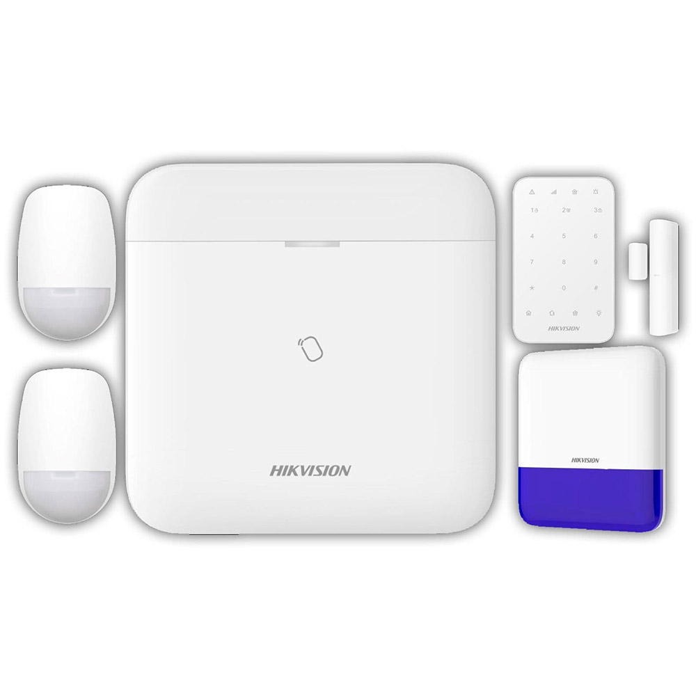 Kit de alarma wireless AX PRO Middle Level DS-PWA96-Kit2-WE, contine Panou de control, Keypad, Detector PIR, Outdoor Sounder, Contact Magnetic