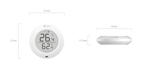 Senzor de Temperatura si Umididtate Ezviz CS-T51C-A0-BG; Baterie: CR2450; Voltaj: DC 3V; Protocol: ZigBee 3.0; Frecventa Wi-Fi: 2.4 GHz; Distanta Comunicare < 200M;Real-Time Temperature and Humidity Monitoring