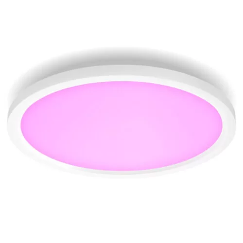 Panou LED inteligent Philips Hue Surimu Hue RD, Bluetooth, RGB, 40W, 2850lm, lumina alba si colorata, 39.5x39.5cm, Alb