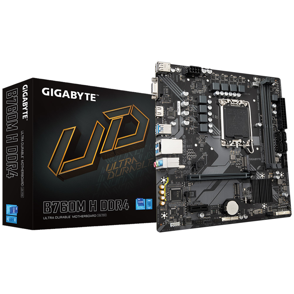 Placa de baza Gigabyte B760M H, Socket 1700, DDR4, D-Sub, SATA 6Gbps, micro ATX
