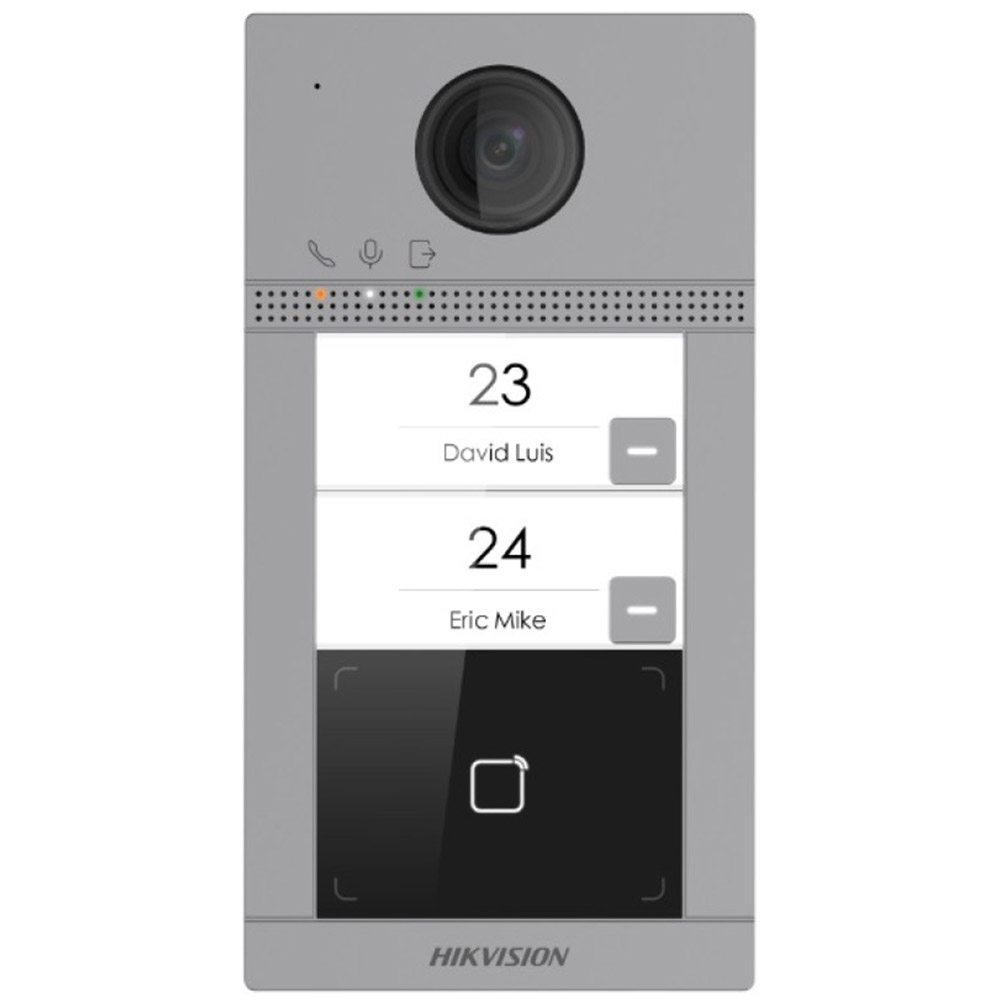 Post de exterior videointerfon Hikvision DS-KV8213-WME1(C), WiFi, 2MP, IR 3m, comunicare audio bidirectionala, IP65, IK08
