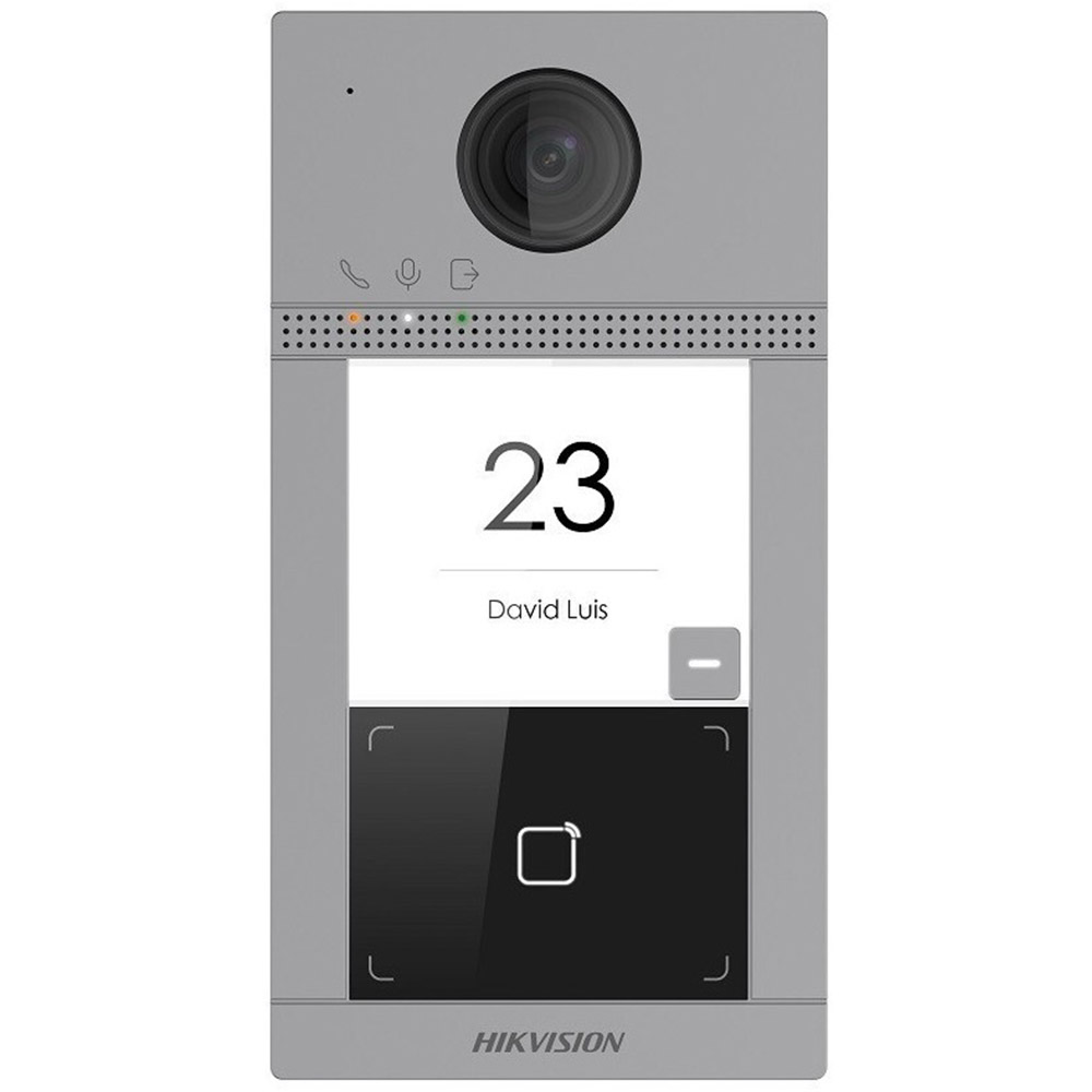 Post videointerfon de exterior Hikvision DS-KV8113-WME1, Camera video 2MP, IR 3m, WiFi, Buton de apelare, IP65, IK08
