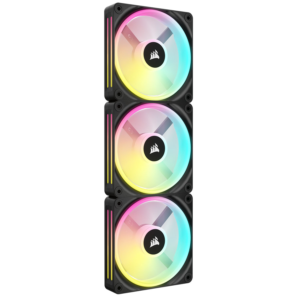 Ventilator PC Corsair iCUE LINK QX120, RGB, Magnetic Dome, Starter Kit, 3x120mm, Negru