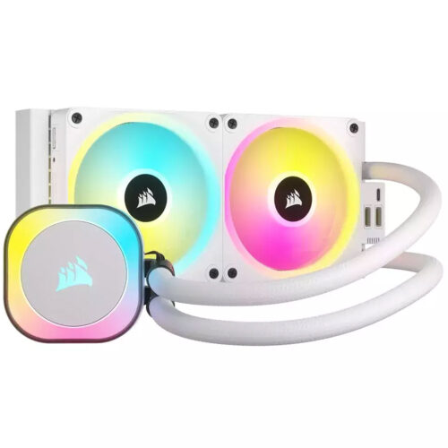 Cooler procesor Corsair H100i, ventilator 120mm, 2400rpm, Compatibil Intel si AMD, Alb