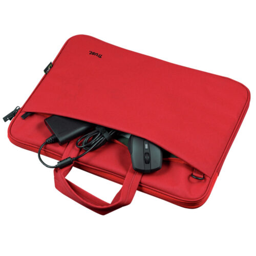 Geanta laptopuri Trust Bologna Eco, pentru laptopuri de max 16 inch, 430 gr, Rosu, TR-24449