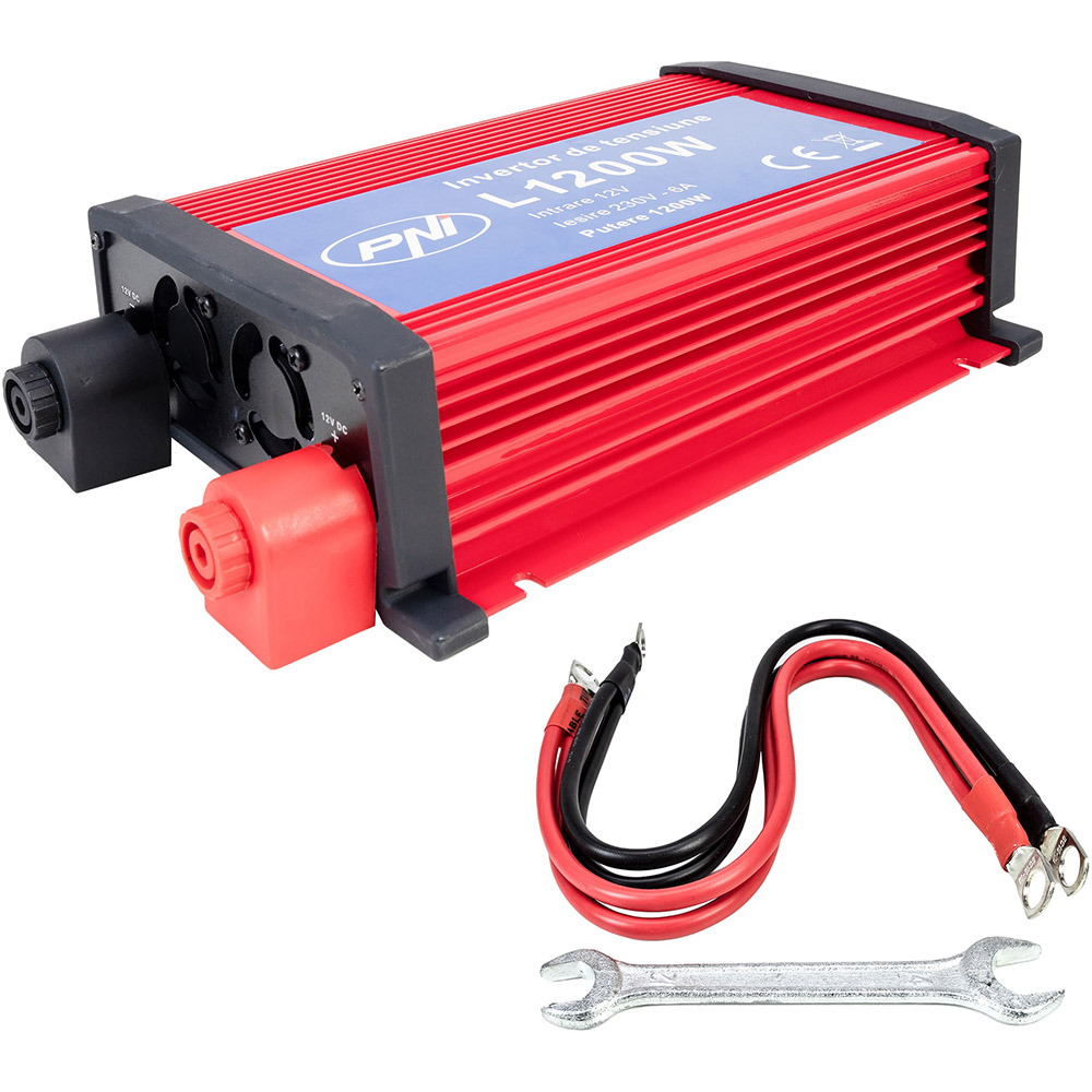 Invertor de tensiune PNI, L1200W alimentare, 12V, iesire 230V, PNI-H1200W12