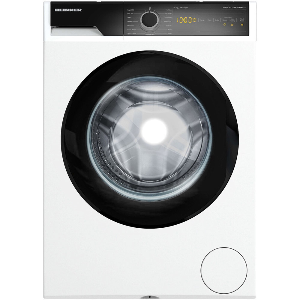 Masina de spalat rufe Heinner HWM-VT2104IVCHA+++, 10 kg, 1400 rpm, Clasa A, Motor Inverter, Control touch, Display digital, Blocare acces copii, Alb
