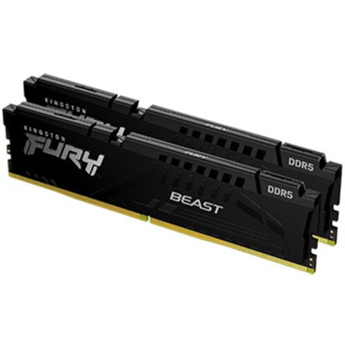 Memorie RAM Kingston FURY Beast Black, DIMM, DDR5, 2 x 32GB, 5200MHz, CL40, 1.25V, KF552C40BBK2-64