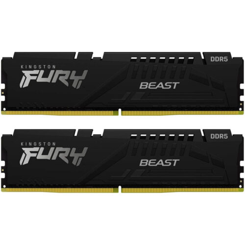Memorie RAM Kingston Fury Beast, DIMM, DDR5, 64GB, 6000MHz, CL36, 1.35V, Kit 2 bucati, KF560C36BBEK2-64