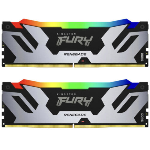 Memorie RAM Kingston Fury Renegade RGB, DIMM, DDR5, 2 x 32GB, 6000MHz, CL32, 1.35V, KF560C32RSAK2-64