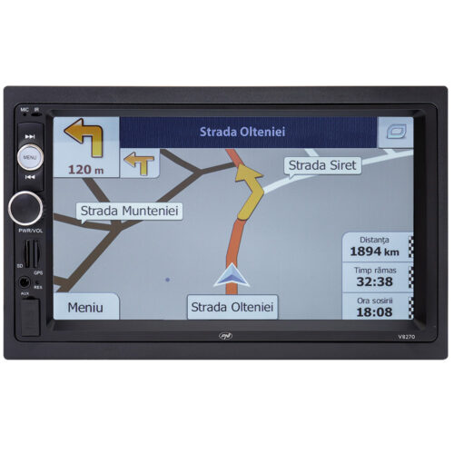 Navigatie multimedia PNI-V8270, GPS, MP5, Touch screen, 7 inch, Radio FM, Bluetooth, Mirror Link, AUX, USB, MicroSD, MP3, Negru