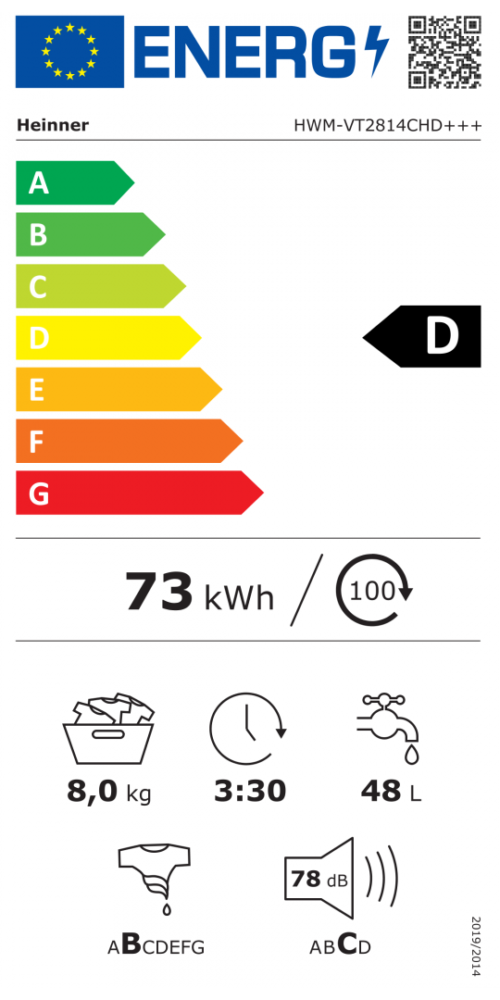 MASINA DE SPALAT HEINNER HWM-VT2814CHD+++