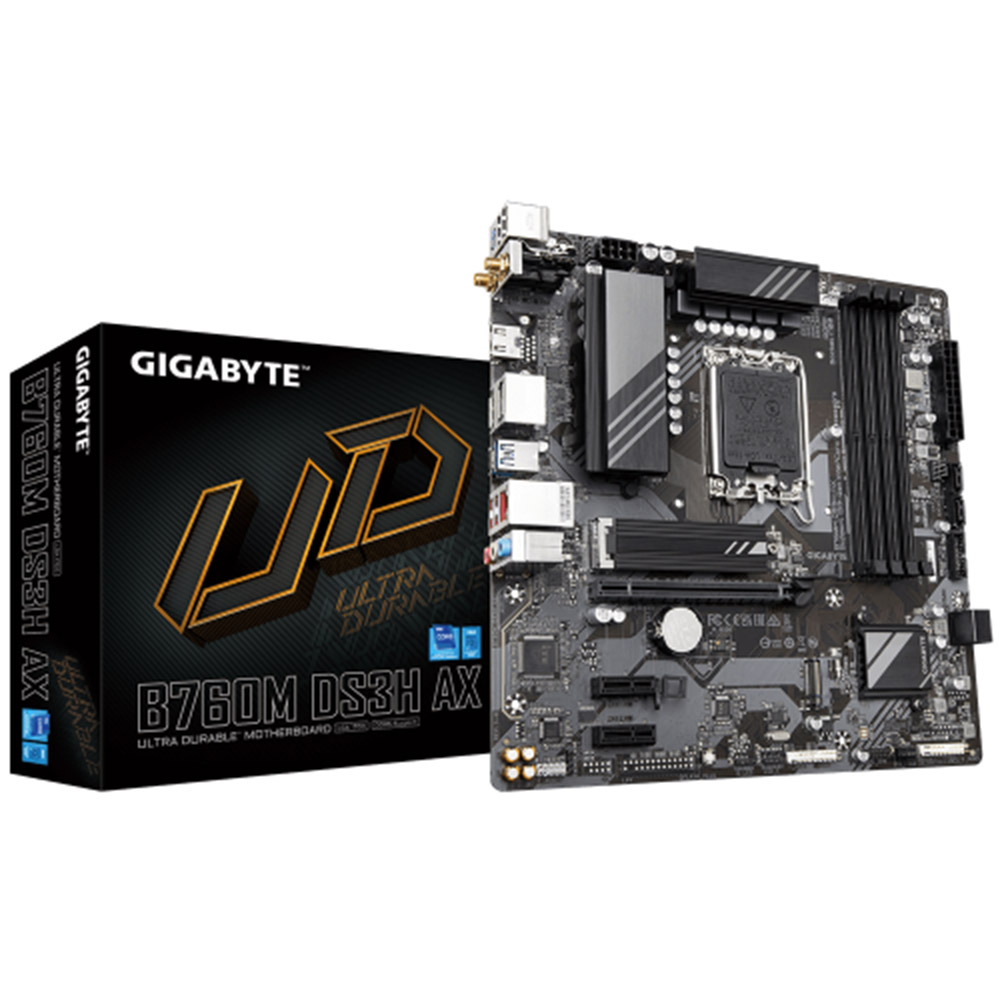 Placa de baza Gigabyte B760M DS3H AX, DDR4, LGA 1700, mATX, HDMI, DP, PCIe