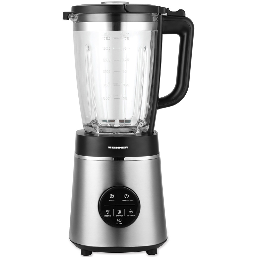Blender de masa Heinner Bette Noir HBL-D1400SS, 1400W, Bol sticla 1.75L, Control digital, Multifunctiona, Sistem siguranta, Carcasa si lame inox