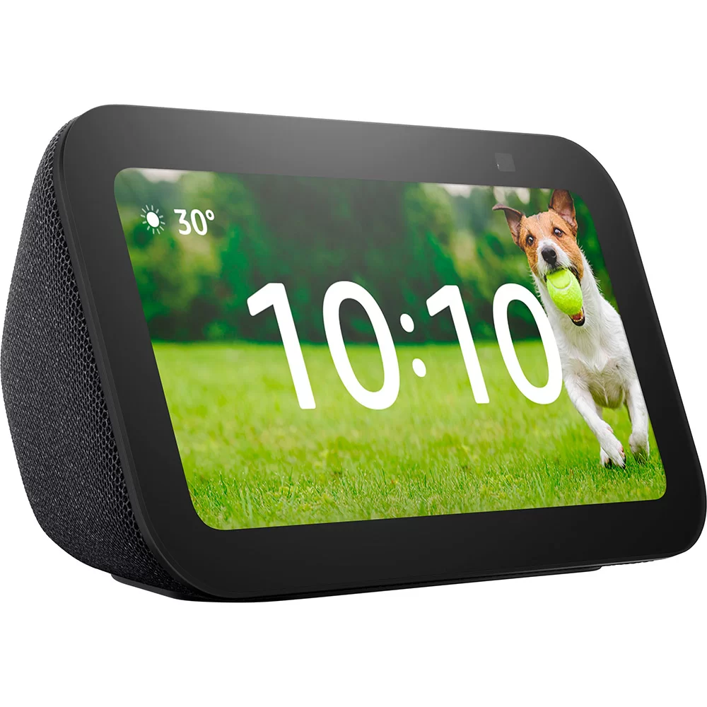 Boxa intelienta Amazon Echo Show 5 Generatia 3, 5.5 inch, Touchscreen, Camera 2MP, WiFi, Negru, B09B2SBHQK