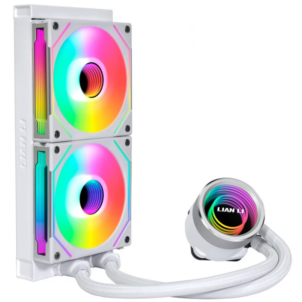 Cooler procesor Lian Li Galahad II 240 Trinity ARGB, 2 Ventilatoare 120mm, Tip racire lichida, 39dB, Iluminare RGB, Alb, GA2T24W