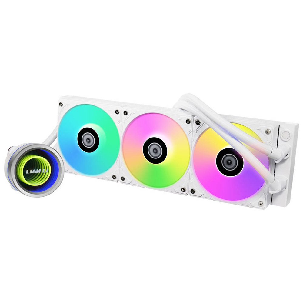 Cooler procesor Lian Li Galahad II 360 Trinity ARGB, 3 Ventilatoare 120mm, 39dB, Iluminare RGB, Tip racire lichid, Alb, GA2T36W