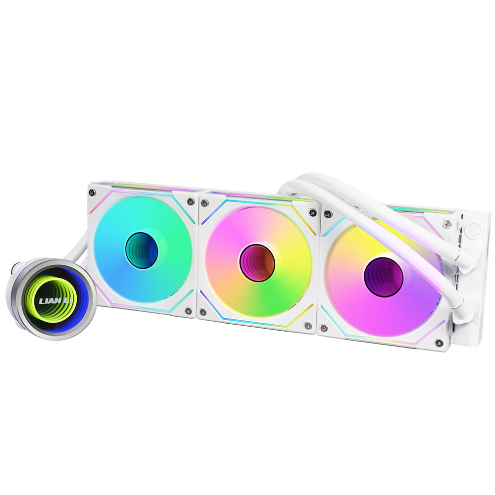 Cooler procesor Lian Li Galahad II 360 Trinity SL-INF ARGB, 3 Ventilatoare 120mm, 29dB, Iluminare RGB, Tip racire lichid, Alb, GA2T36INW